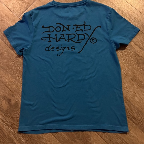 Ed Hardy "Classic Skull Logo" Men's T-Shirt. Blue. Medium - Picture 3 of 5